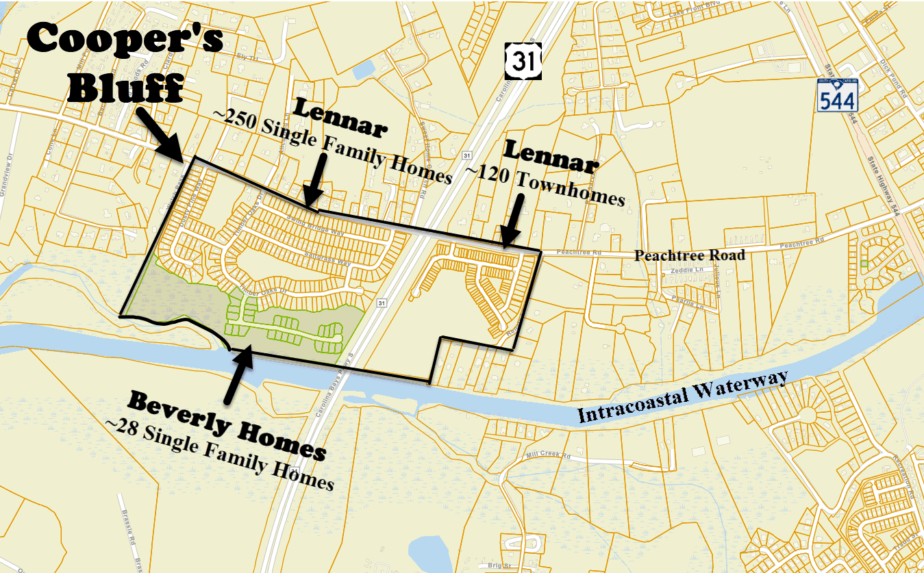 New home community of Cooper's Bluff in Socastee