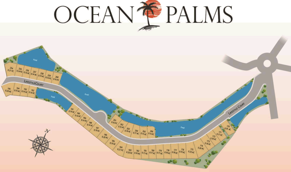 Beverly Homes Community Map of the new home community of Ocean Palms