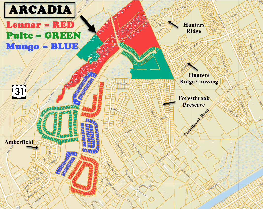 Arcadia new come community in Carolina Forest