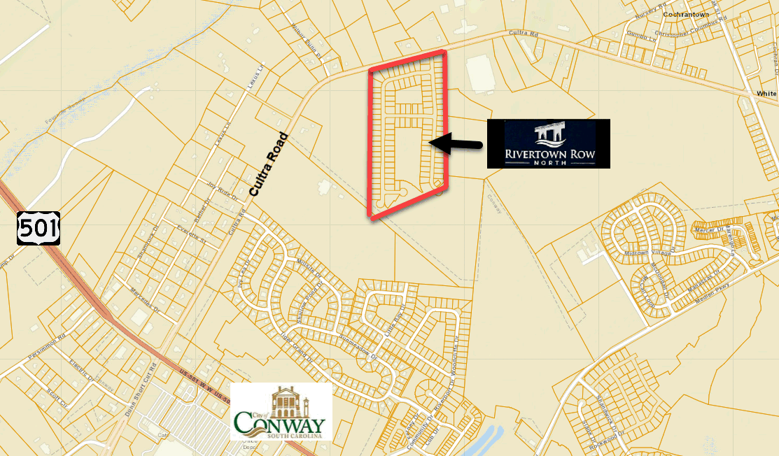 New home community of Rivertown Row North in Conway