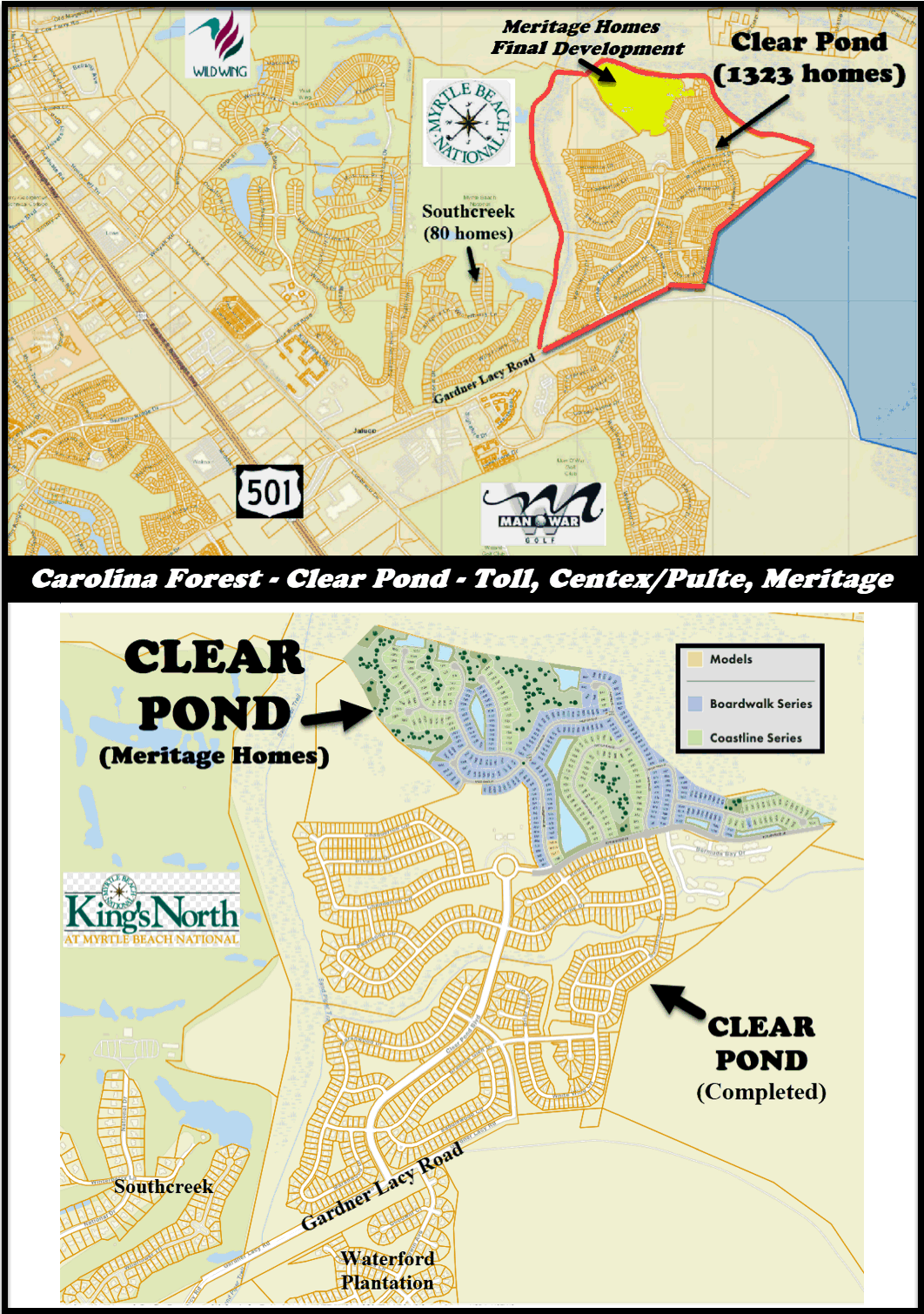 Clear Pond in Carolina Forest by Toll Brothers, Pulte/Centex and Meritage Homes