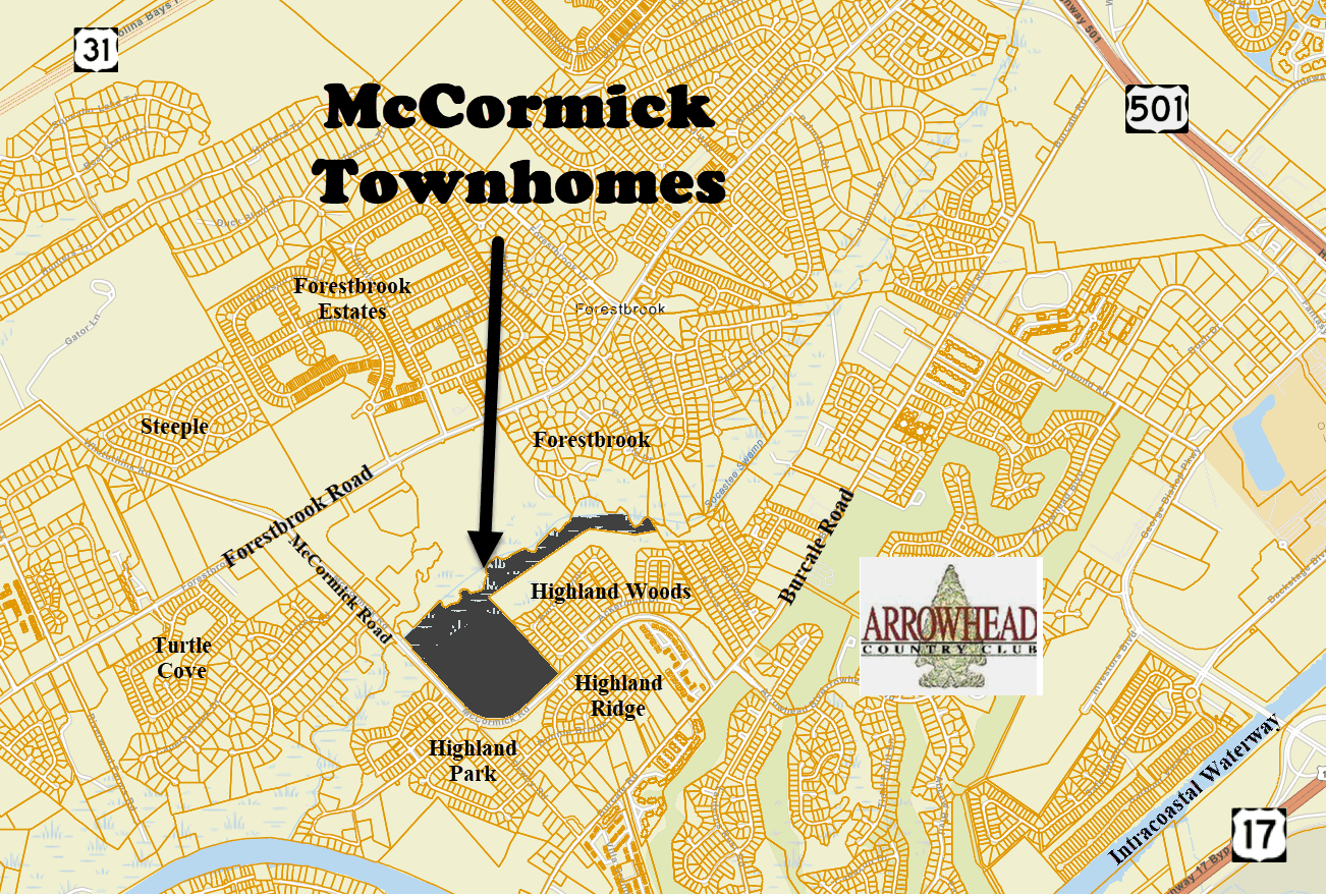 New townhome community off of McCormick Road in Forestbrook