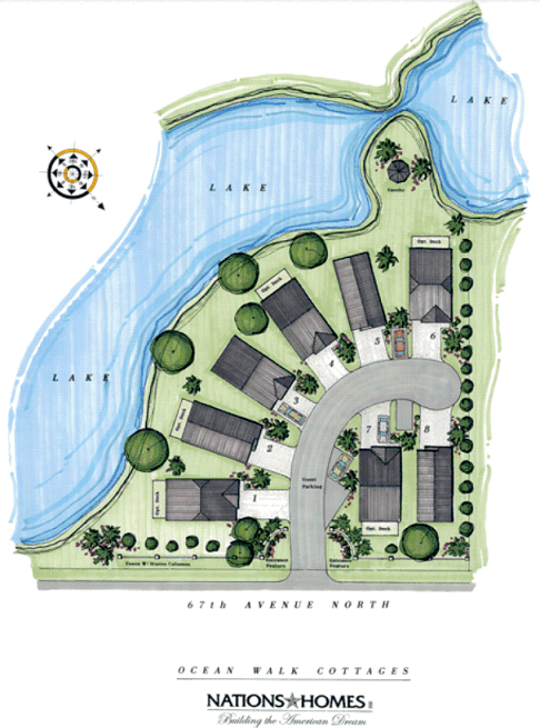 Nations Homes Community Map of Ocean Walk Cottages in Myrtle Beach