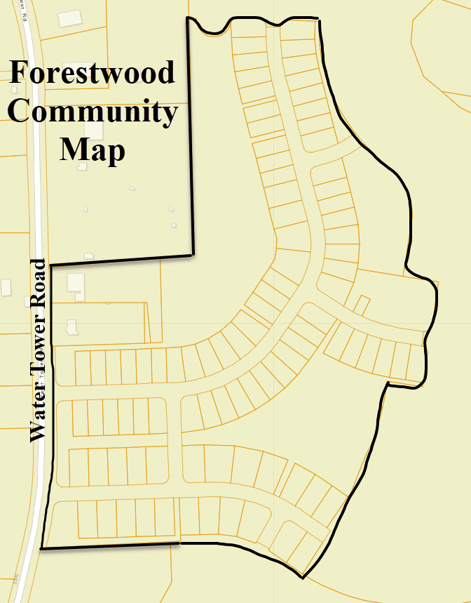 Community Map of Forestwood - new home community in North Myrtle Beach by Pulte.