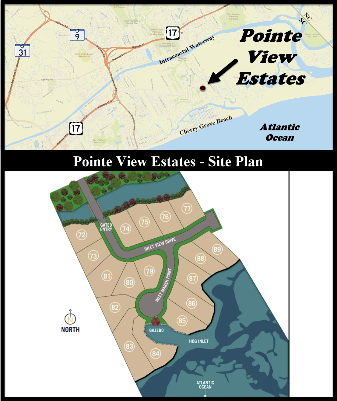 Pointe View Estates in the Cherry Grove area of North Myrtle Beach
