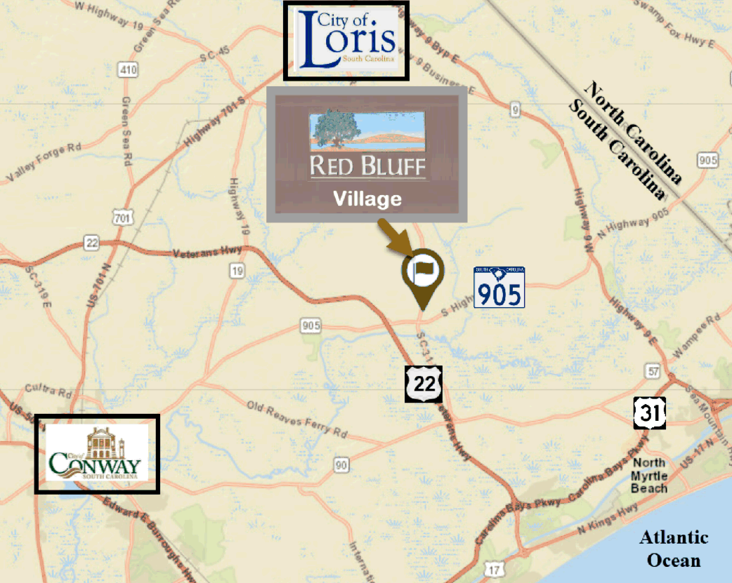 New home community of Red Bluff Village in Loris