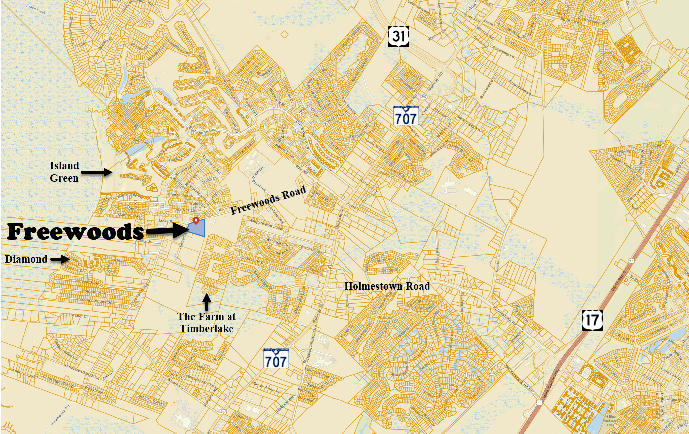 New home community off of Freewoods Road in Myrtle Beach