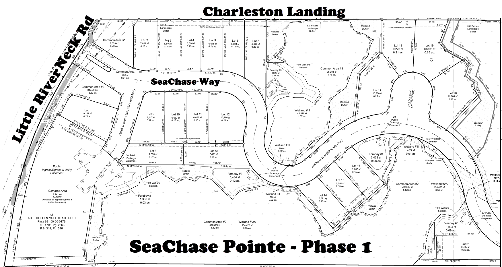 SeaChasePointe Phase 1 Plat - Courtesy of North Myrtle Beach Planning Commission