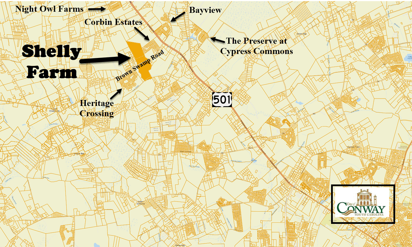 New home community of Shelly Farm in Conway