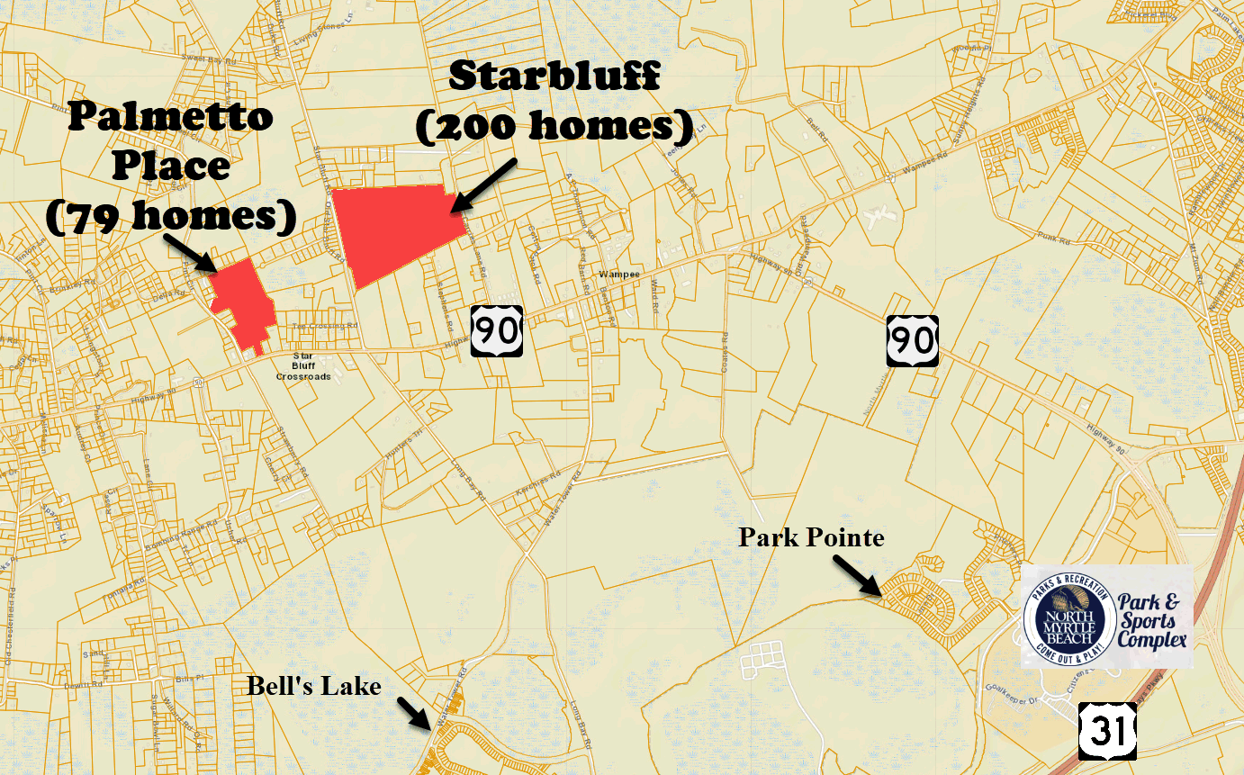 New home community of Palmetto Place in Longs, SC