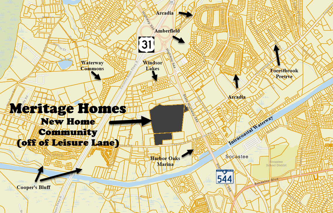 Meritage Homes new home community in Socastee off of Leisure Lane