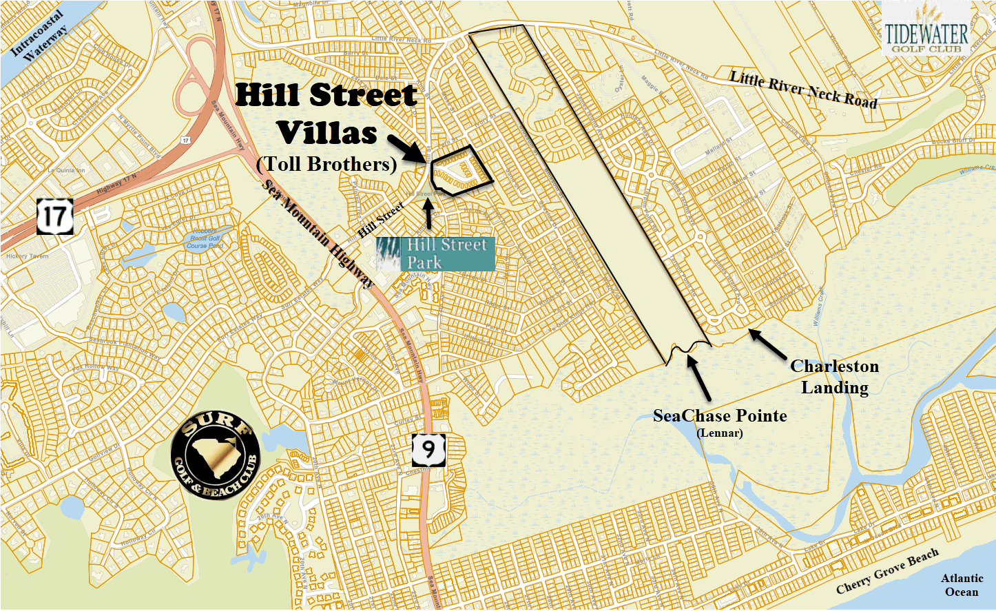 New home community of Hill Street Villas in North Myrtle Beach by Toll Brothers