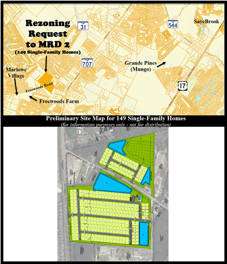 Rezoning along Freewoods Road