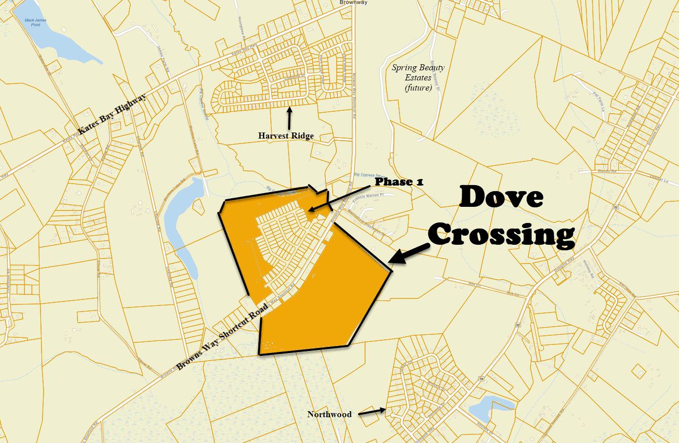 New home community of Dove Crossing in Conway by D. R. Horton