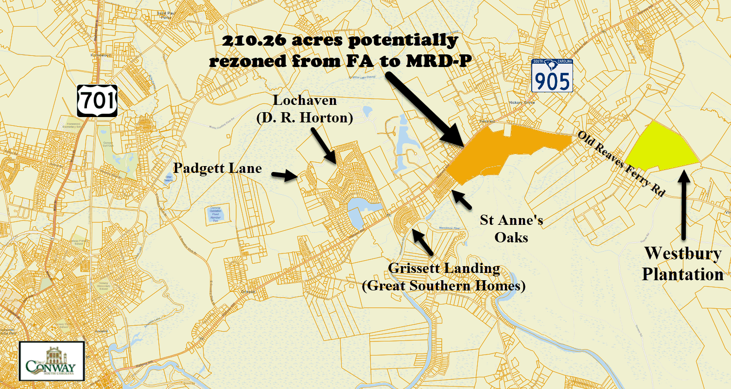 Highway 905 and Old Reaves Ferry Road in Conway