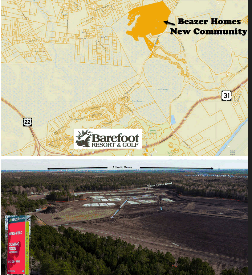 New home community of Marshfield by Beazer Homes in Longs, SC