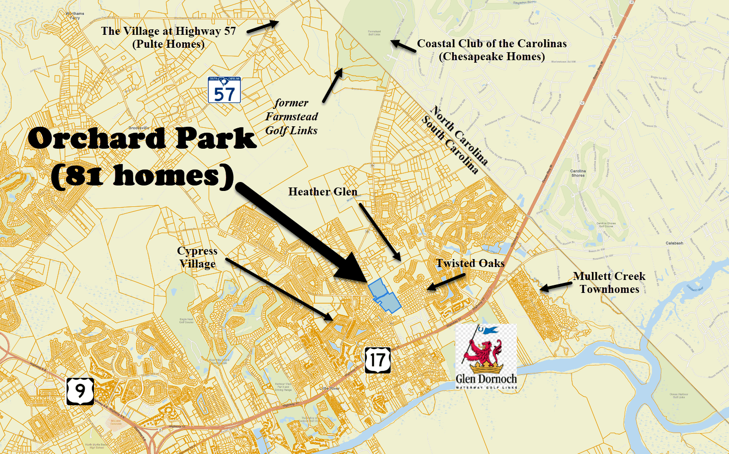 New home community surrounding Apple Tree Lane in Little River