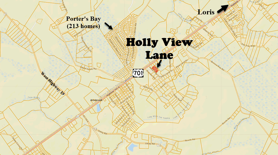 New home community of Holl View Lane in Loris