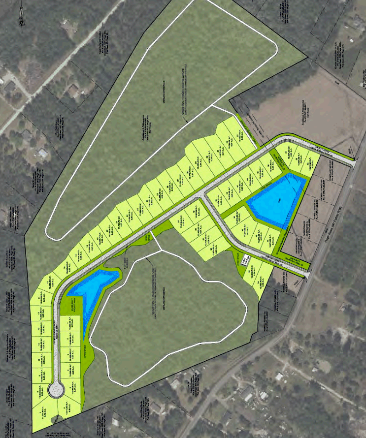 Hugo Road Estates preliminary plat - data courty Horry County