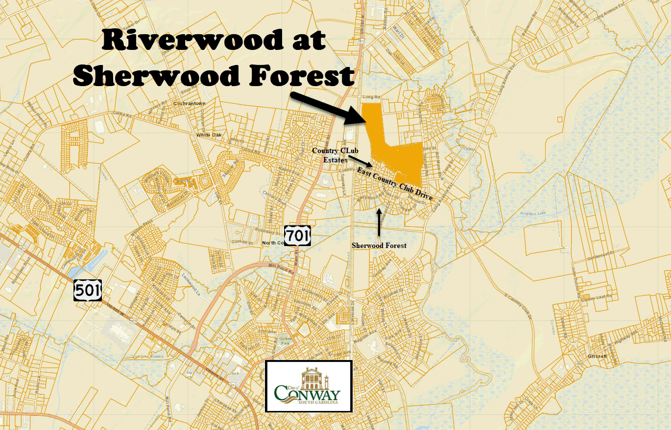 New home community of Riverwood at Sherwood Forest in Conway