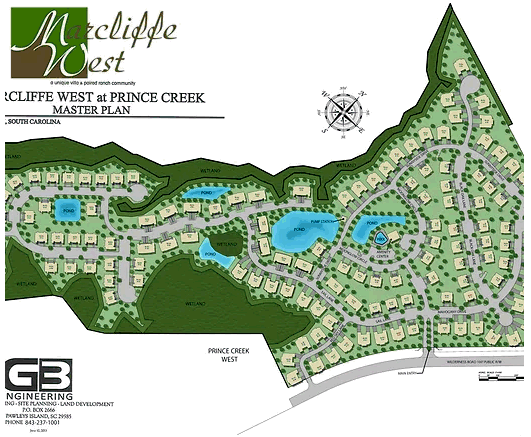 Master Plan of the Marcliffe West new home community in Murrells Inlet