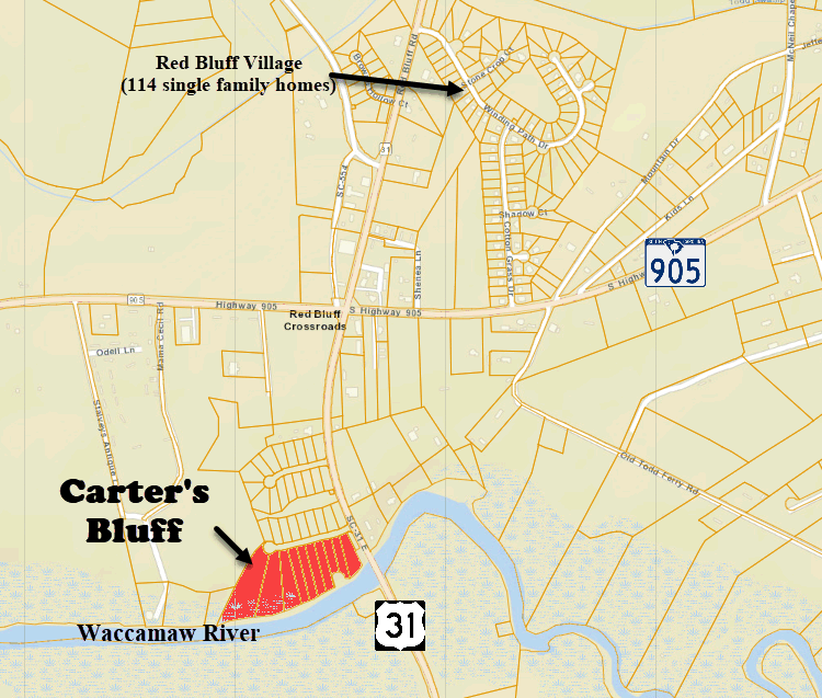 Carter's Bluff new home community in Conway by Beverly Homes