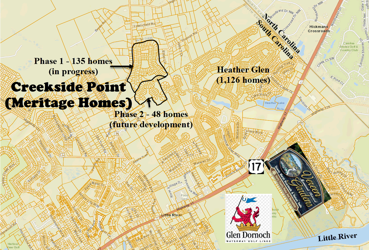 Creekside Point new home community in Little River