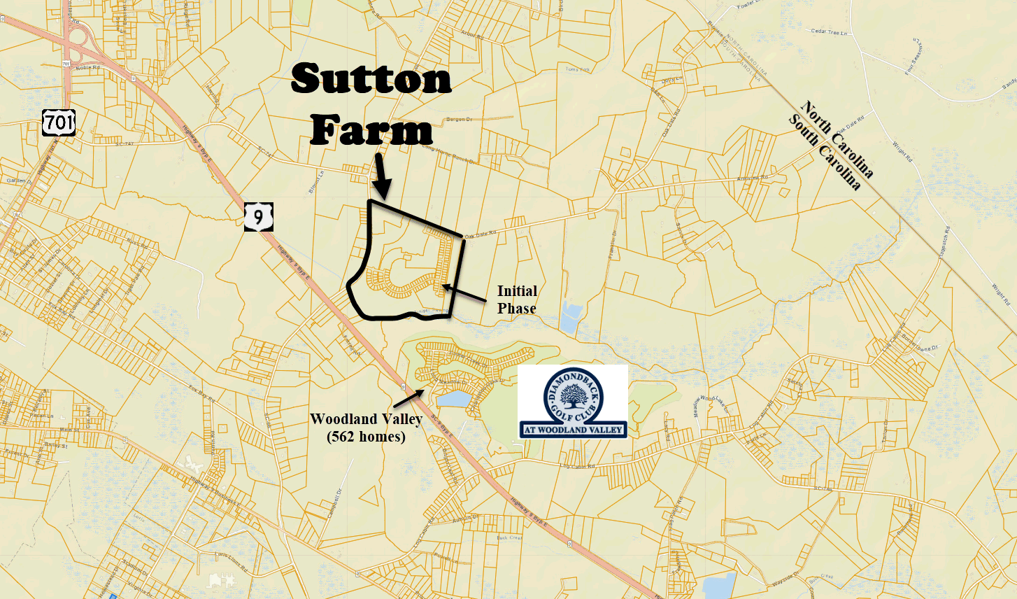 New home community of Sutton Farm in Loris by D. R. Horton