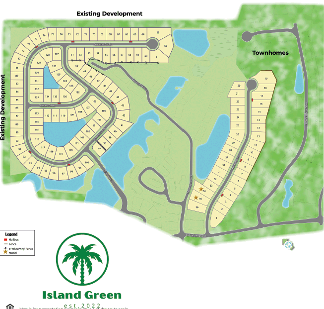 D. R. Horton Community Map of the new home community of Island Green