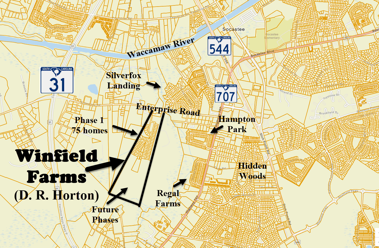 New home community of Winfield in Socastee