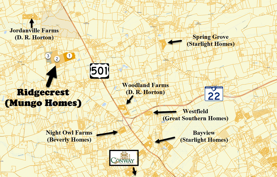 Ndew home community of Ridgecrest by Mungo Homes