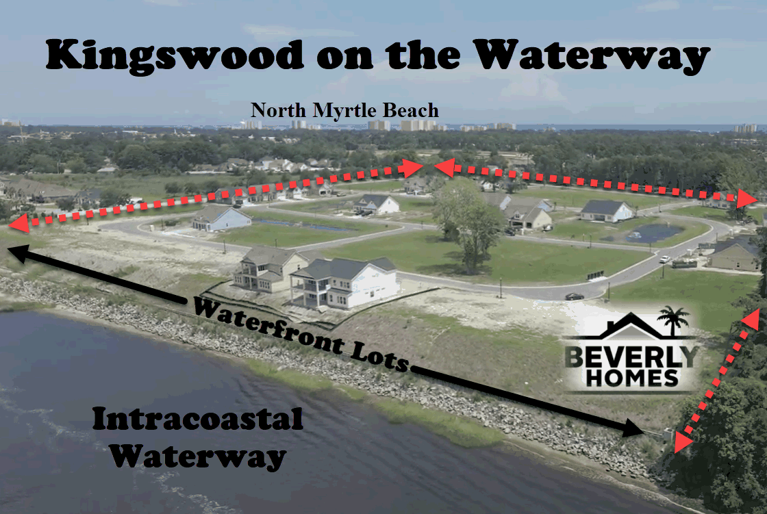Kingswood on the Waterway bu Beverly Homes in North Myrtle Beach along the Intracoastal Waterway